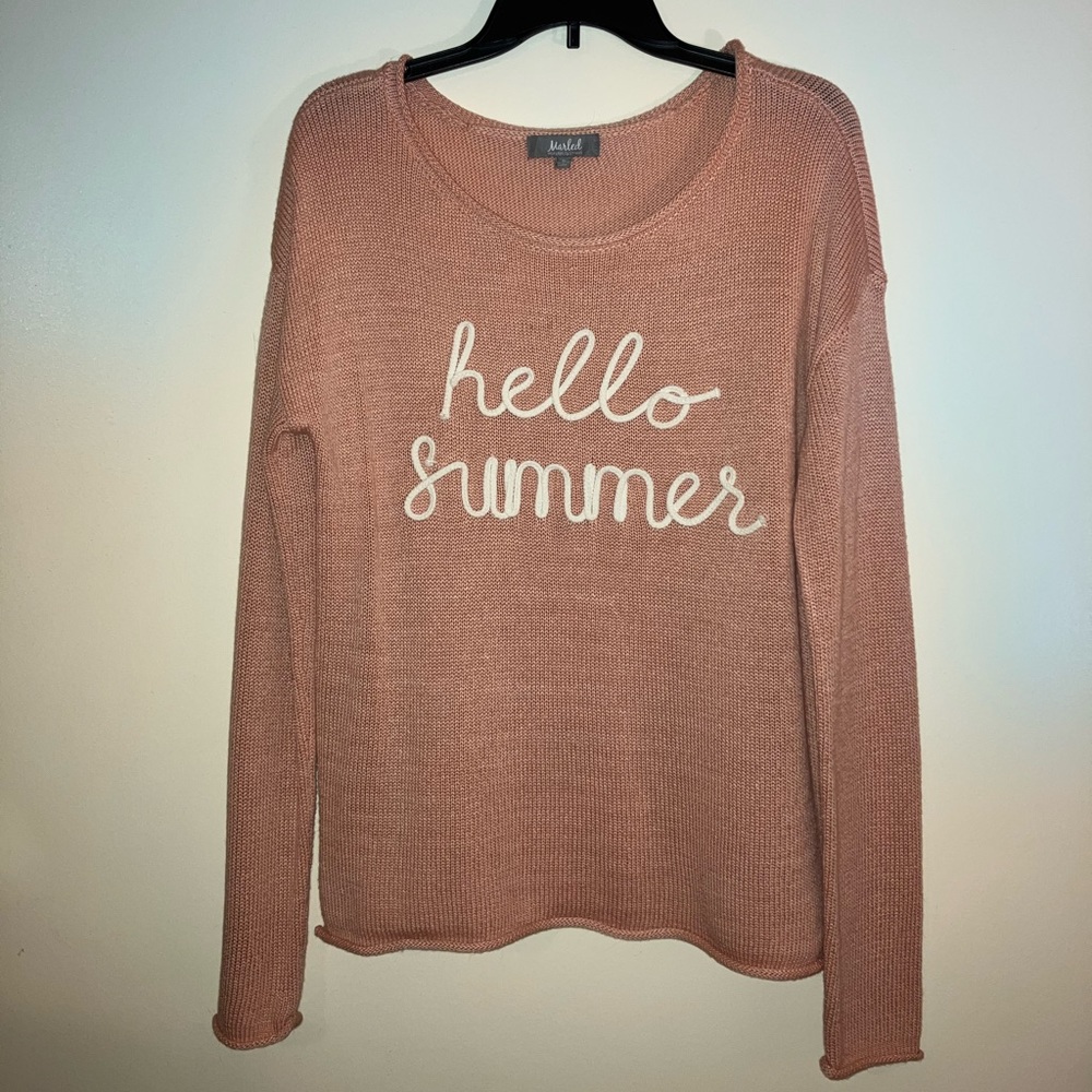 Marled medium “Hello summer” sweater